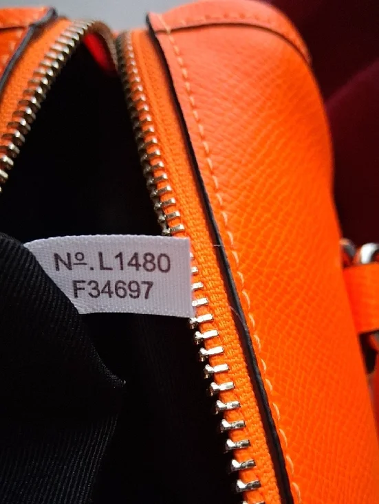 Coach Orange Leather Satchel with Silver Hardware - Picture 5 of 6